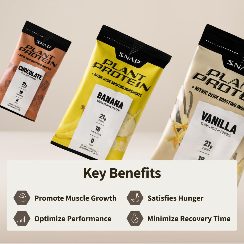 Snap Supplements 100% Plant Based Protein Powder Stick Packs with Nitric Oxide Booster Snap Supplements buy supplements canada