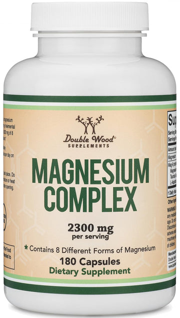 Magnesium Complex Supplement 180 Capsules (426mg Elemental Magnesium Provided by 2,300mg of Eight Different Forms of Magnesium) MAG-8 Provides 100% Daily Recommended Value of Magnesium by Double Wood Double Wood Supplements buy supplements canada