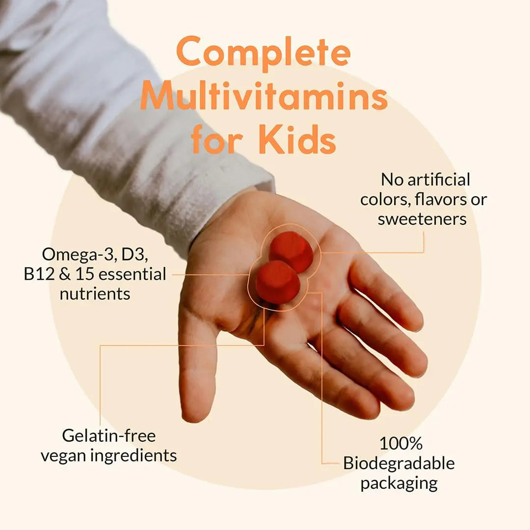 Terraseed Complete Kids Multivitamin Gummies - with Omega 3,6,9, Vitamin B12, Folic Acid, Iodine, Vitamin C, Zinc - Kids Daily Essential Vitamins Terraseed buy supplements canada
