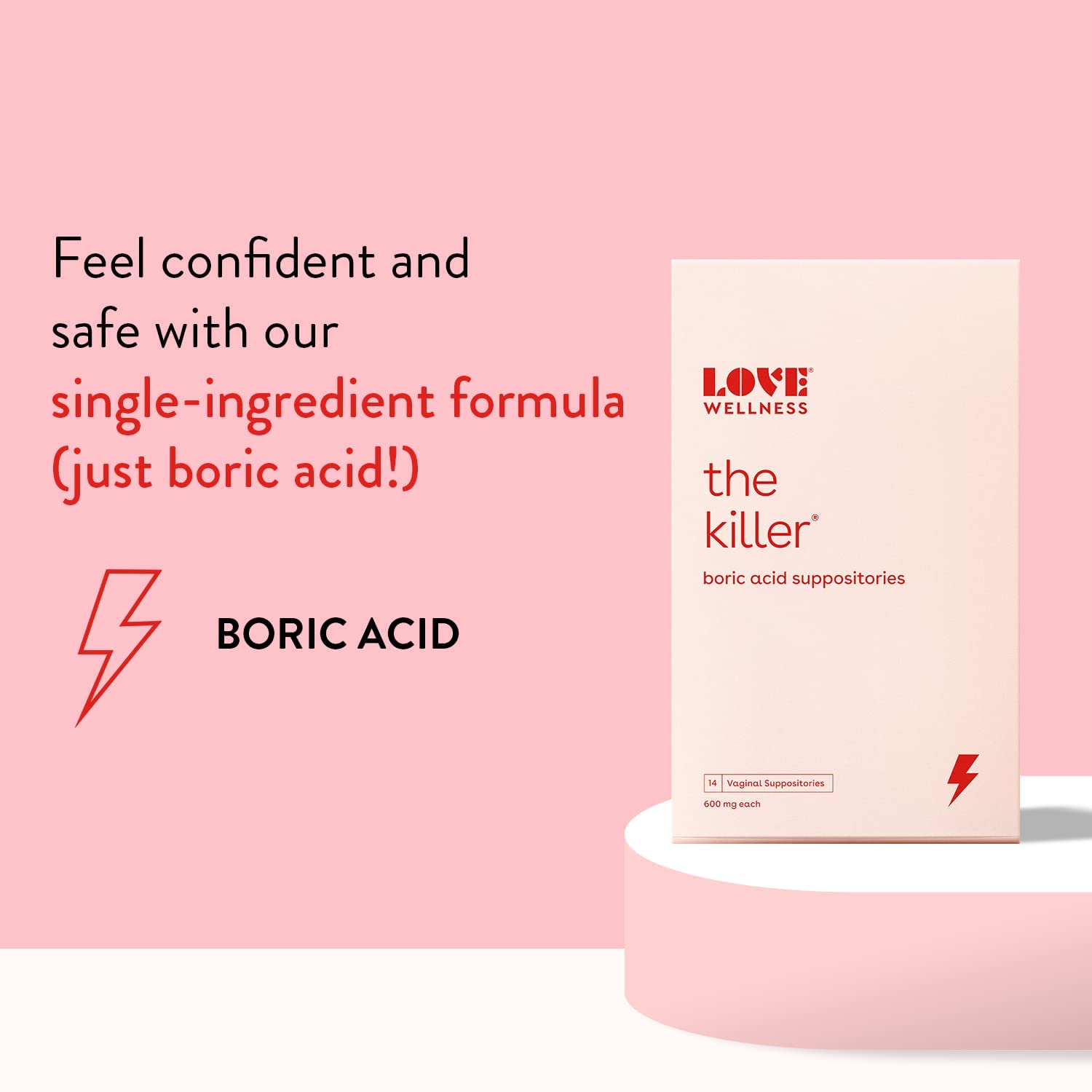 Love Wellness Boric Acid Suppositories for Women, The Killer | Vaginal Supp Love Wellness buy supplements canada
