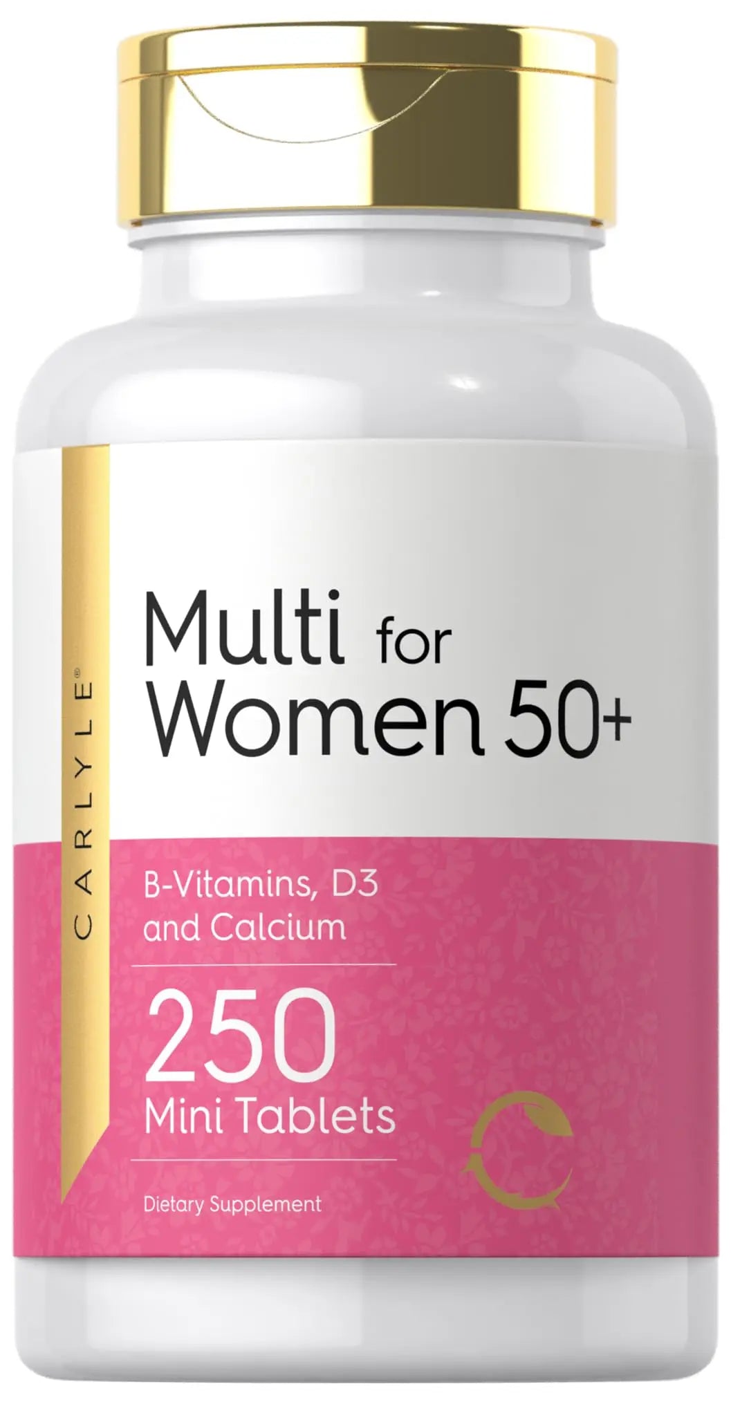 Carlyle Multivitamin for Women 50 Plus | 250 Mini Tablets | Iron Free Supplement | Vitamins A, B12, C, D3, Folate (as Folic Acid) and Calcium | Carlyle buy supplements canada