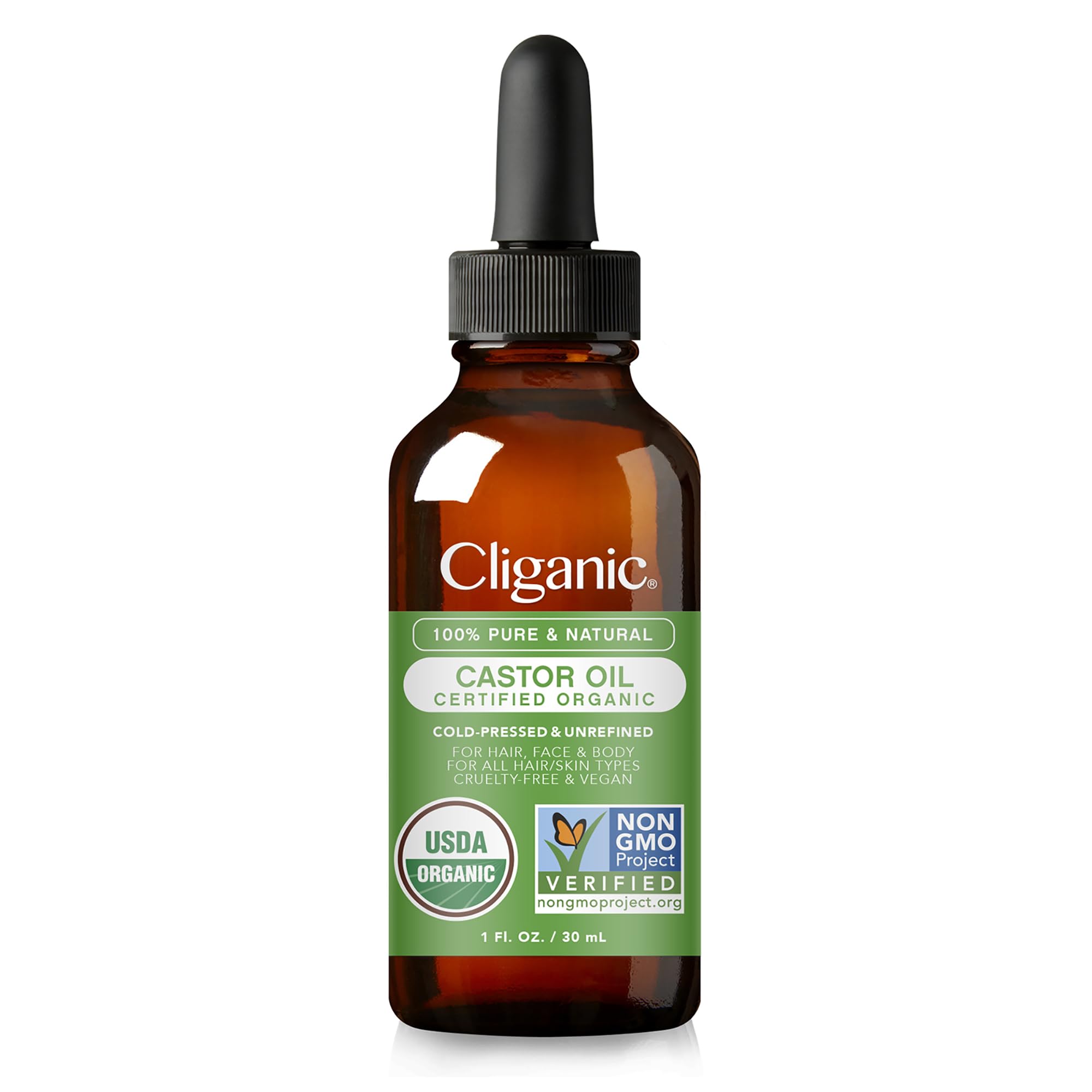 Cliganic Organic Castor Oil, 100% Pure (1oz with Eyelash Kit) - For Eyelashes, Eyebrows, Hair & Skin Cliganic buy supplements canada