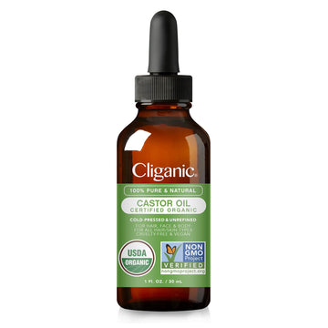 Cliganic Organic Castor Oil, 100% Pure (1oz with Eyelash Kit) - For Eyelashes, Eyebrows, Hair & Skin Cliganic buy supplements canada
