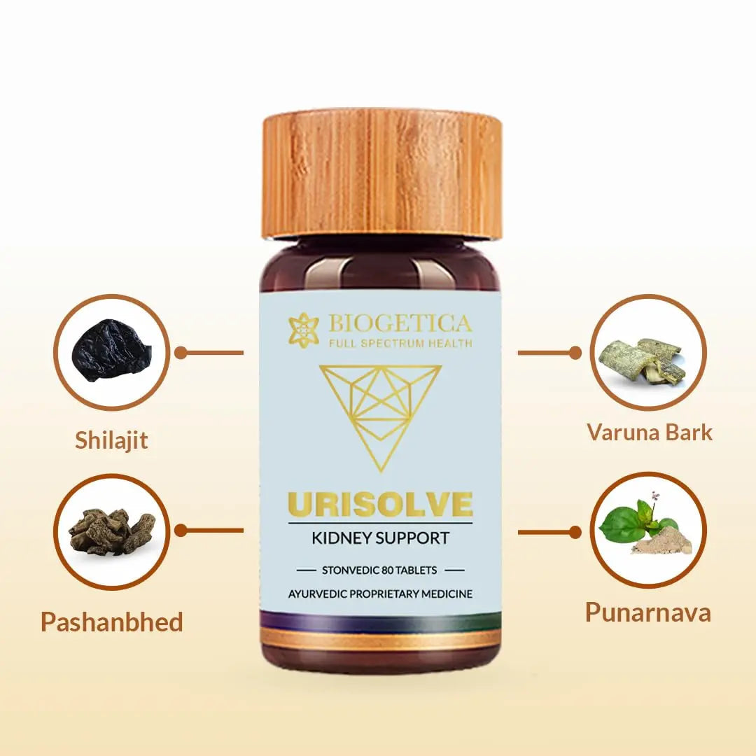 Biogetica Urisolve Kidney Care Herbal Supplement with Asparagus Racemosus & Terminalia Chebula for Optimal Urinary System Support - Non-GMO - 100% Vegan Ayurveda Supplement - 80 Tablets Biogetica buy supplements canada