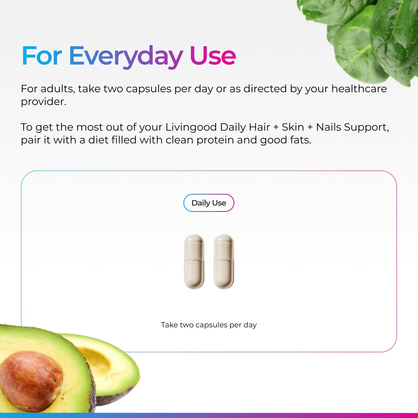 Livingood Daily Hair, Skin & Nails Supplement, 14-in-1 Formula with Biotin, Collagen, Keratin, Bamboo, Selenium, Folate, B12, Zinc and More, Beauty Supplement for Women & Men, Gluten Free, 60 Capsules Livingood Daily buy supplements canada