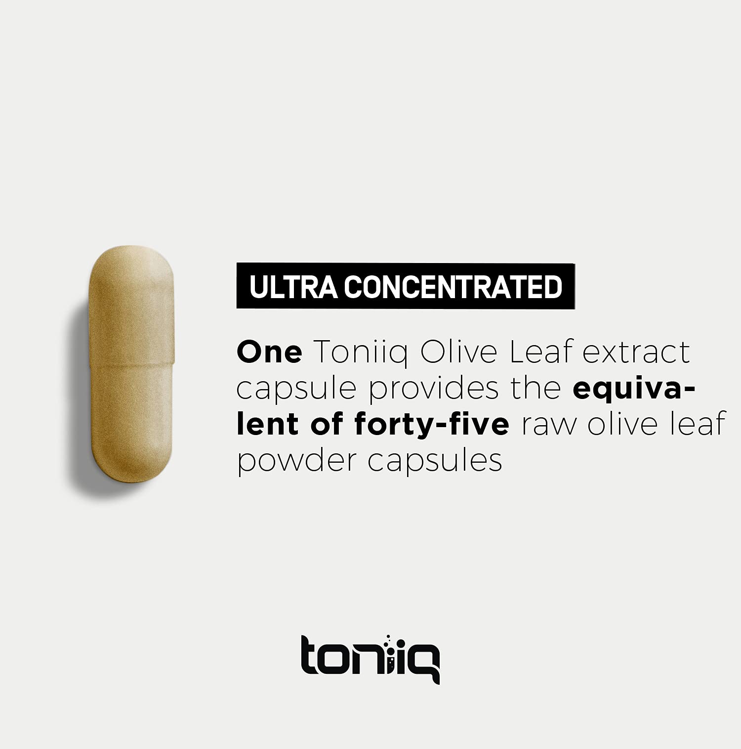 Toniiq Olive Leaf Extract - Ultra High Potency 45:1 Extract with 50% Oleuropein - Highly Concentrated - Third-Party Lab Tested - 120 Capsules Toniiq buy supplements canada
