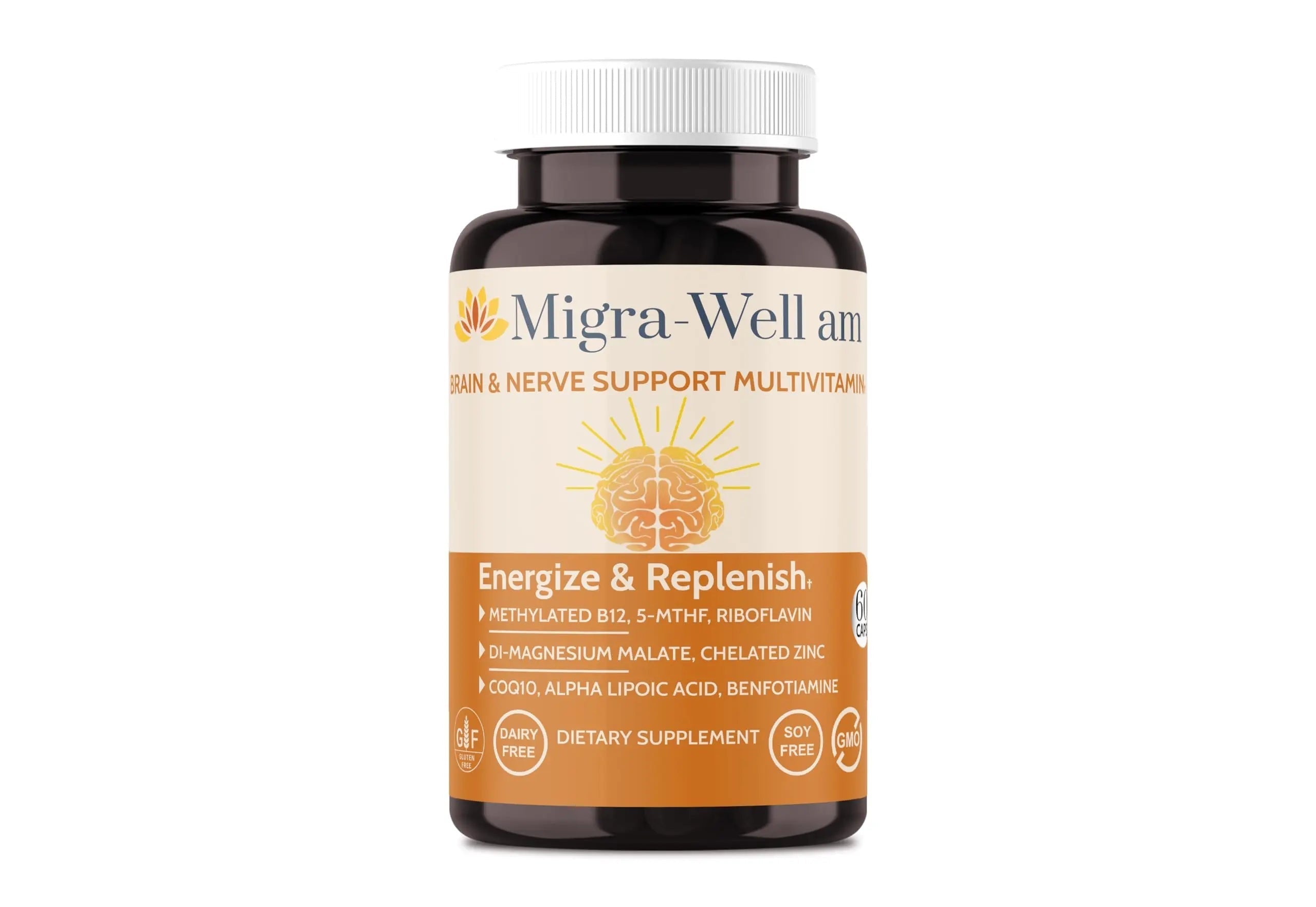 Wellkasa Migra-Well AM: Energizing Daily Methylated Multivitamin with Bioavailable Minerals & Antioxidants Supporting Brain Wellkasa buy supplements canada