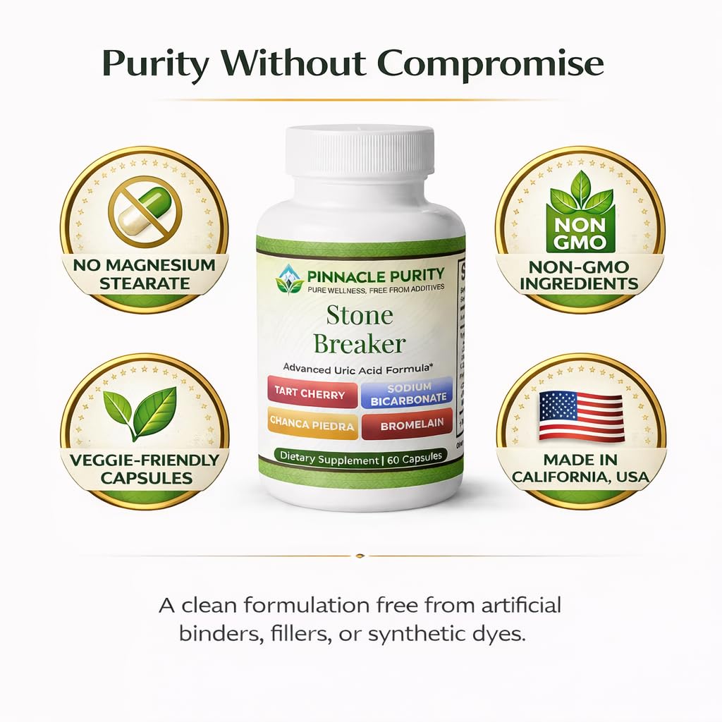 Pinnacle Purity Stone Breaker 60 Capsules, With Chanca Piedra, Tart Cherry & Bromelain – Supports Kidney & Liver Balance, Promotes Gentle Stone Management, Enhances Natural Cleansing Pathways, Non-GMO Pinnacle Purity buy supplements canada