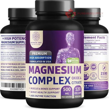 N1N Premium Magnesium Complex - High Absorption Magnesium Supplement for Women and Men to Support Regularity and Bone Health- 120 Veggie Capsules Number One Nutrition buy supplements canada