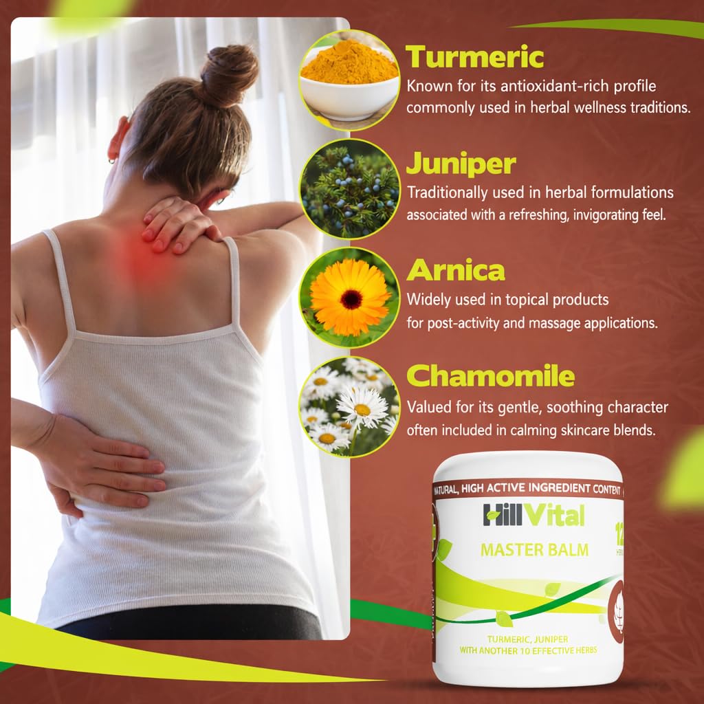 HillVital Herbal Joint Care Balm – Soothing Arnica & Turmeric Blend for Muscles & Joints – Lightweight Herbal Cooling Gel with Mint & Rosemary – Fast-Absorbing Natural Topical Cream Hill Vital Natural Solutions buy supplements canada