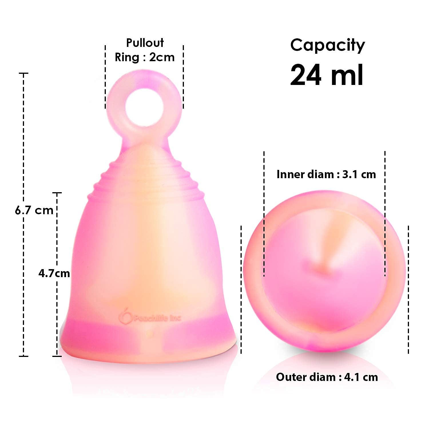 Peachlife Boric Acid Suppositories and Small Soft Menstrual Cup with Ring Pull Peachlife buy supplements canada