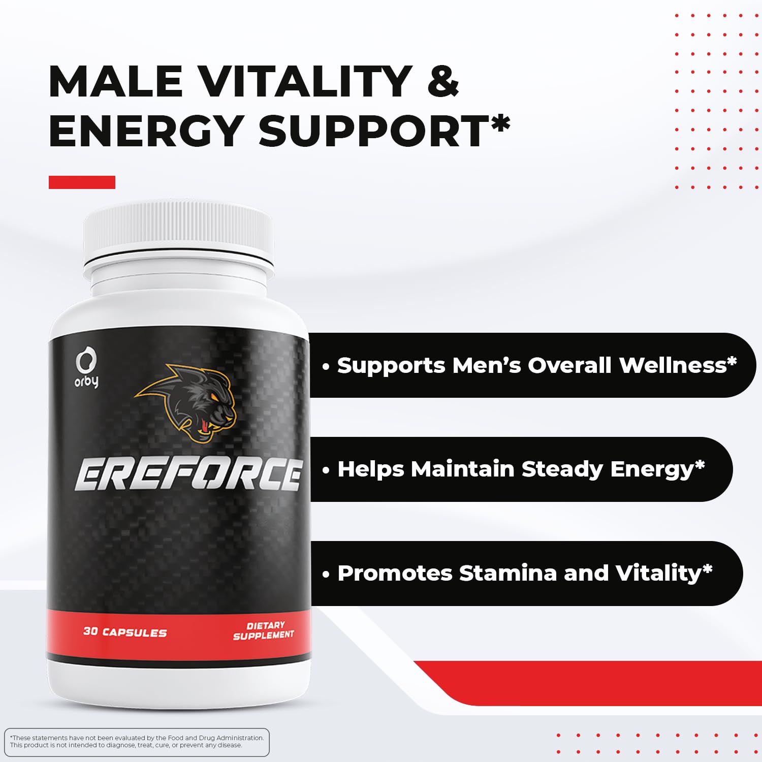 Orby EreForce – Natural Daily Wellness Supplement with L-Citrulline, L-Carnitine & Maca Root – 100% Natural, Non-GMO, GMP Certified, Made in USA – 30 Capsules, 1 Month Supply Orby buy supplements canada