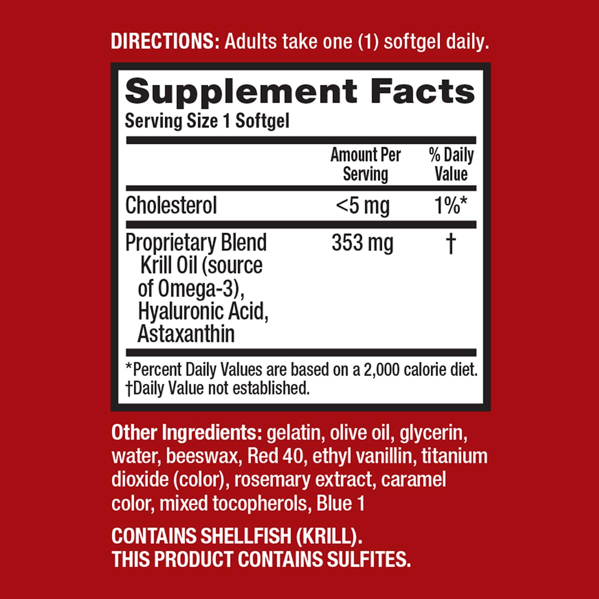 Omega-3 Krill Oil and Joint Supplement - Megared Joint Care 60 softgels - EPA/DHA fatty acids, Antioxidants, Hyaluronic acid, No fishy burp aftertaste as with Fish Oil MegaRed buy supplements canada