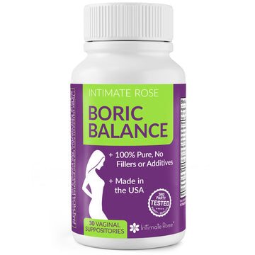 Intimate Rose Boric Acid Vaginal Suppositories, 30 Count for Feminine Deodorizing & Freshness - Vegan Capsules Intimate Rose buy supplements canada