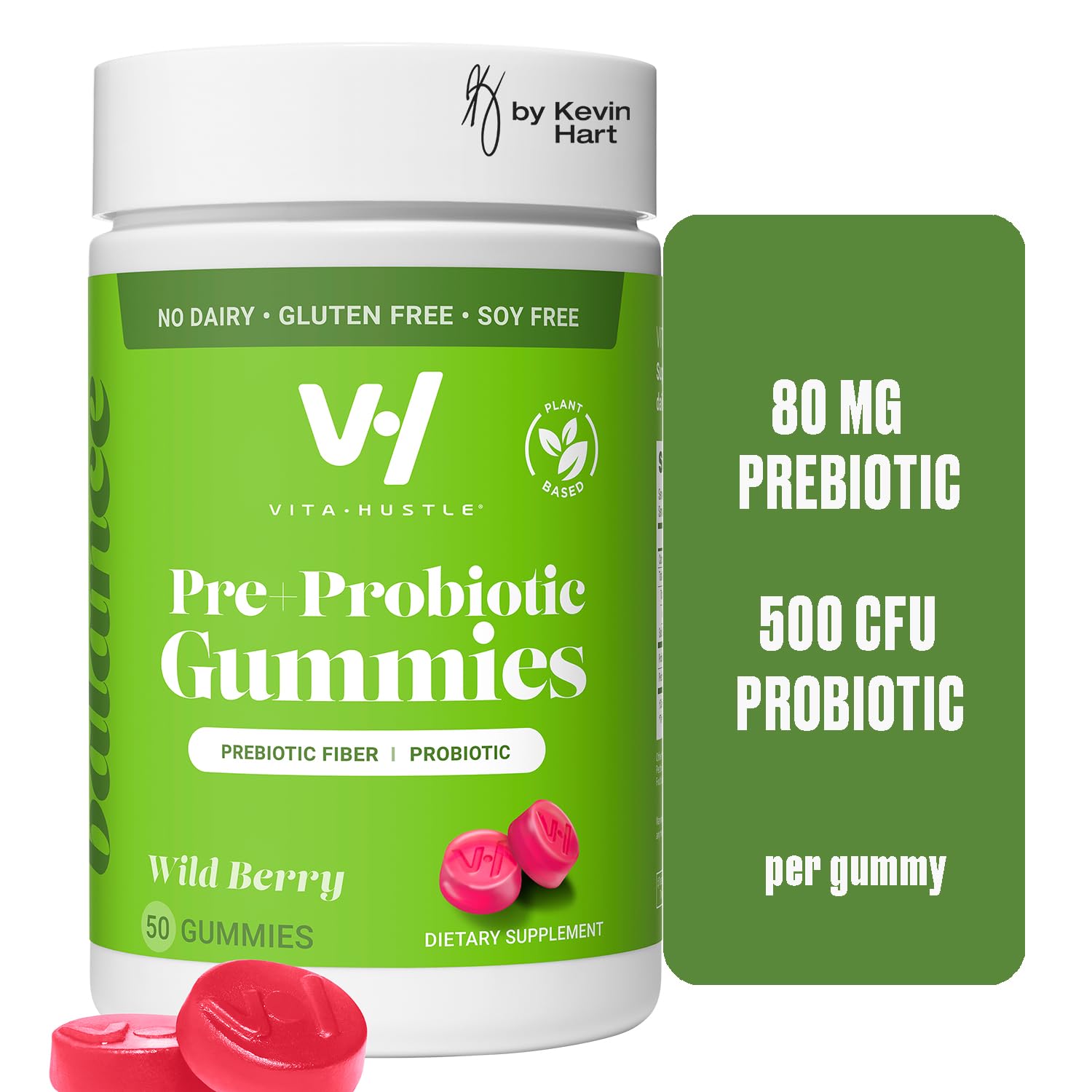 VitaHustle Probiotic Gummies + Prebiotics by Kevin Hart with Chicory Root Inulin Fiber VitaHustle buy supplements canada