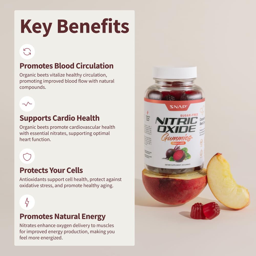 Snap Supplements Nitric Oxide Beet Root Gummies - Support Healthy Blood Circulation Snap Supplements buy supplements canada