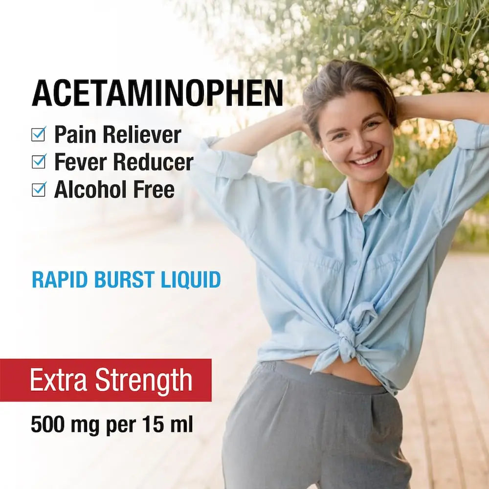 Puregen Labs Adult Extra Strength Acetaminophen Liquid 500mg/15ml - 8 fl oz Rapid Burst Pain Reliever/Fever Reducer, Cherry Flavor | Muscle & Joint Pain Relief | Arthritis Pain Relief P Puregen Labs buy supplements canada