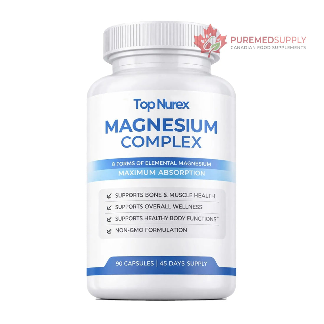 Top Nurex Magnesium Complex for Women & Men,1000mg High Absorption Blend, 8 Magnesium Forms Including Glycinate, Citrate & Malate, Daily Nutrient Support, Vegan Non-GMO, 90 Capsules (1 Pack) wuliao buy supplements canada