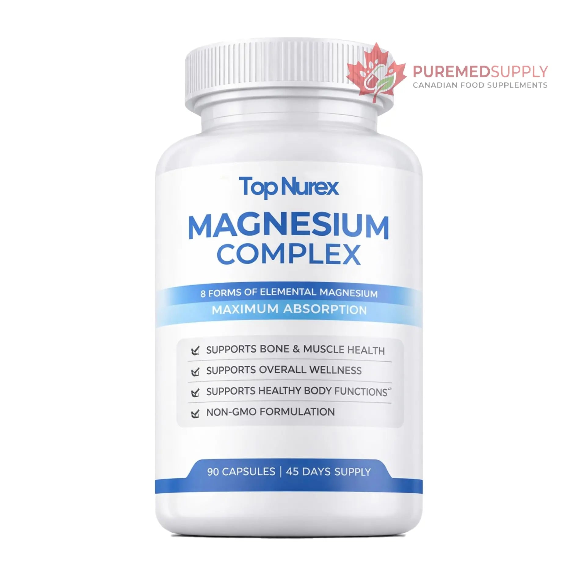 Top Nurex Magnesium Complex for Women & Men,1000mg High Absorption Blend, 8 Magnesium Forms Including Glycinate, Citrate & Malate, Daily Nutrient Support, Vegan Non-GMO, 90 Capsules (1 Pack) wuliao buy supplements canada