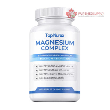 Top Nurex Magnesium Complex for Women & Men,1000mg High Absorption Blend, 8 Magnesium Forms Including Glycinate, Citrate & Malate, Daily Nutrient Support, Vegan Non-GMO, 90 Capsules (1 Pack) wuliao buy supplements canada