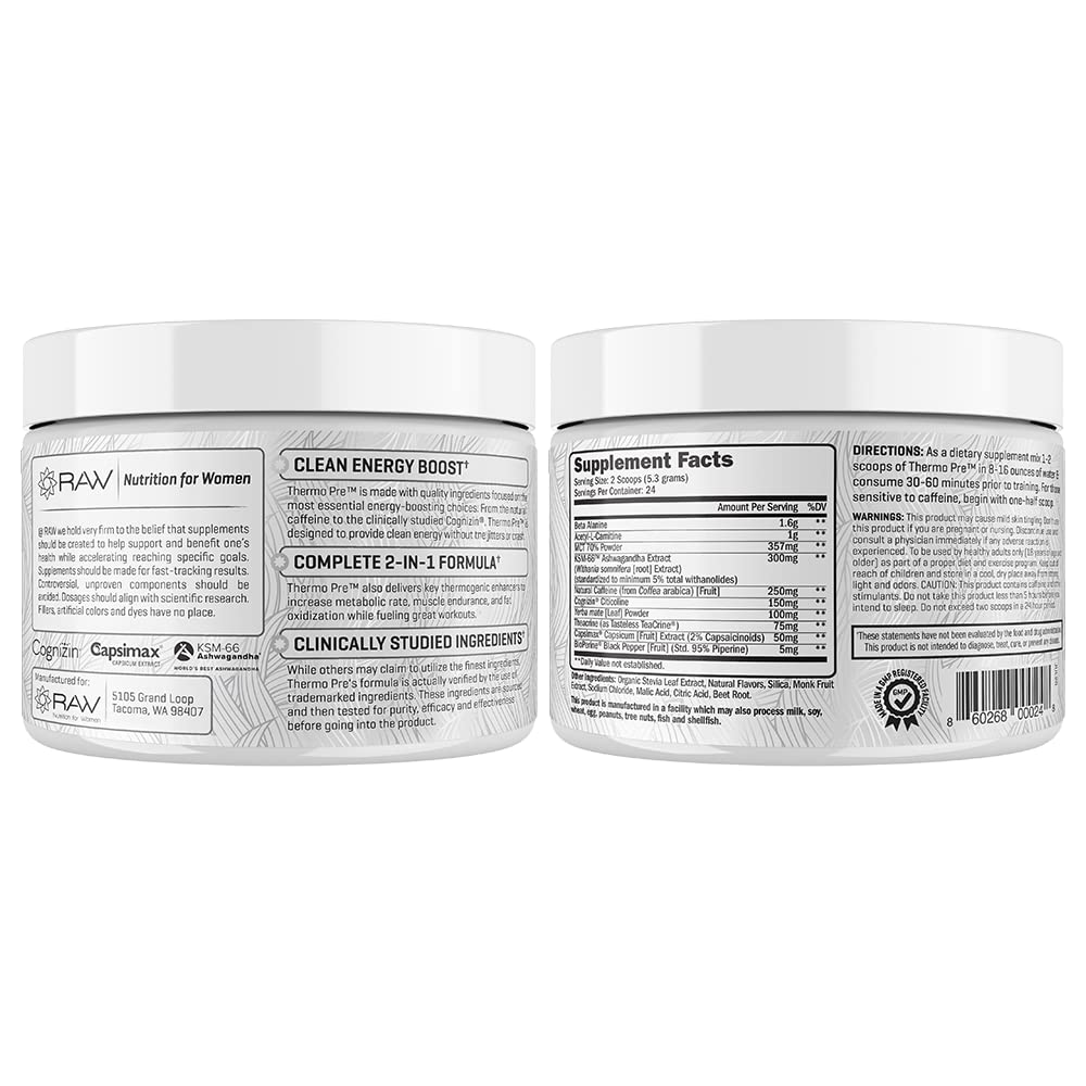 RAW Synergies Pre Workout Thermogenic Fat Burner Powder for Women and Men, RAW Synergies buy supplements canada