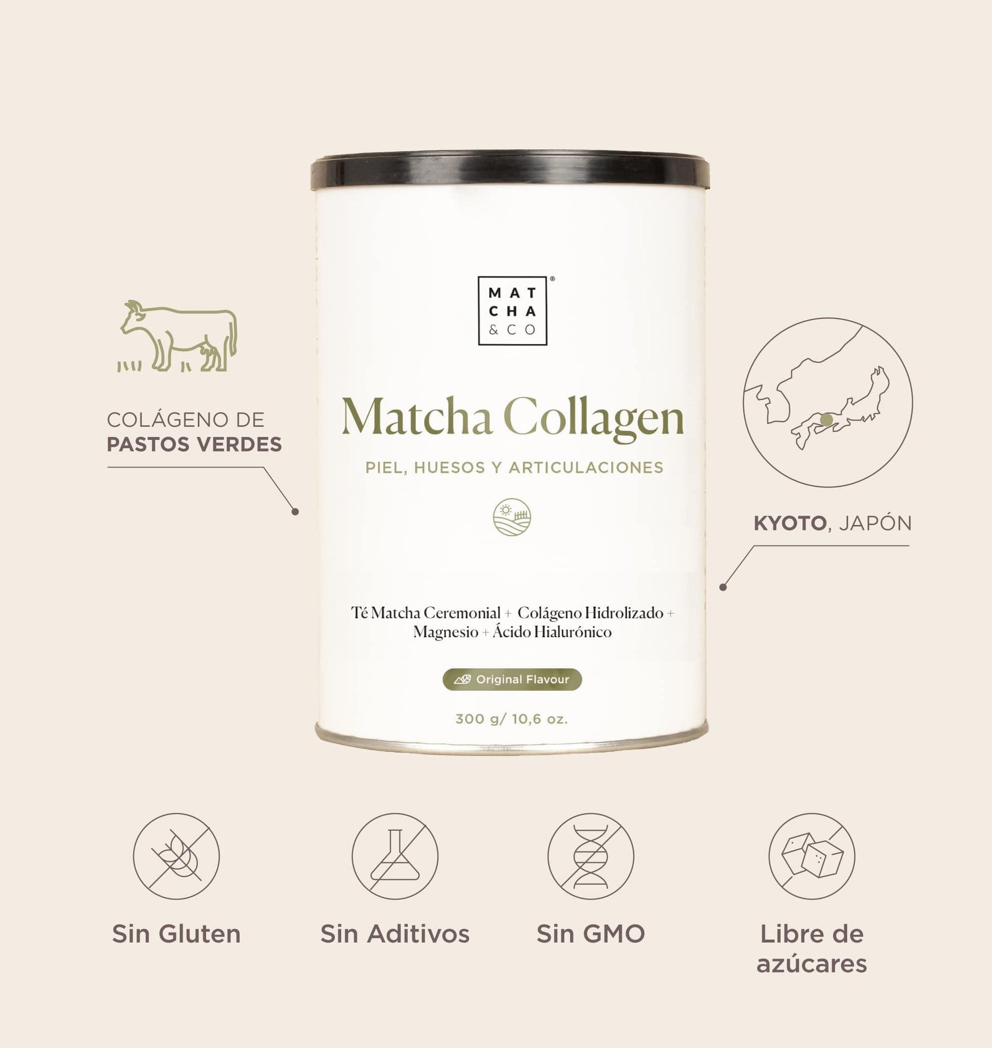 Collagen with Magnesium, Matcha Tea and Hyaluronic Acid. Joints, skin and nails Matcha & CO buy supplements canada