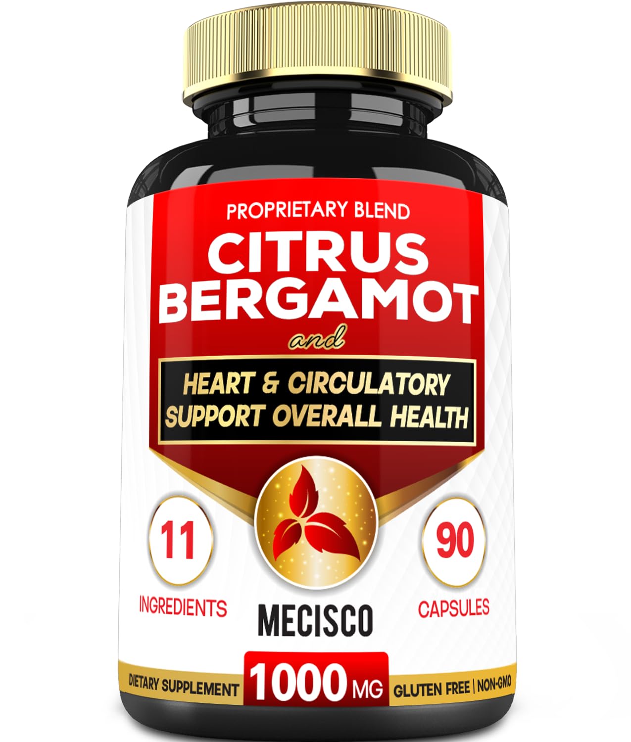 Mecisco 11 in 1 Citrus Bergamot Supplement 1000mg with Black Chokeberry, Berberine HCl & More - 90 Capsules - Supports Heart Health, Immune System, Energy Production Mecisco buy supplements canada