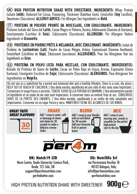 Per4m ISOLATE Zero | 30 Servings of High Protein Isolate Shake with Amino Acids per4m buy supplements canada
