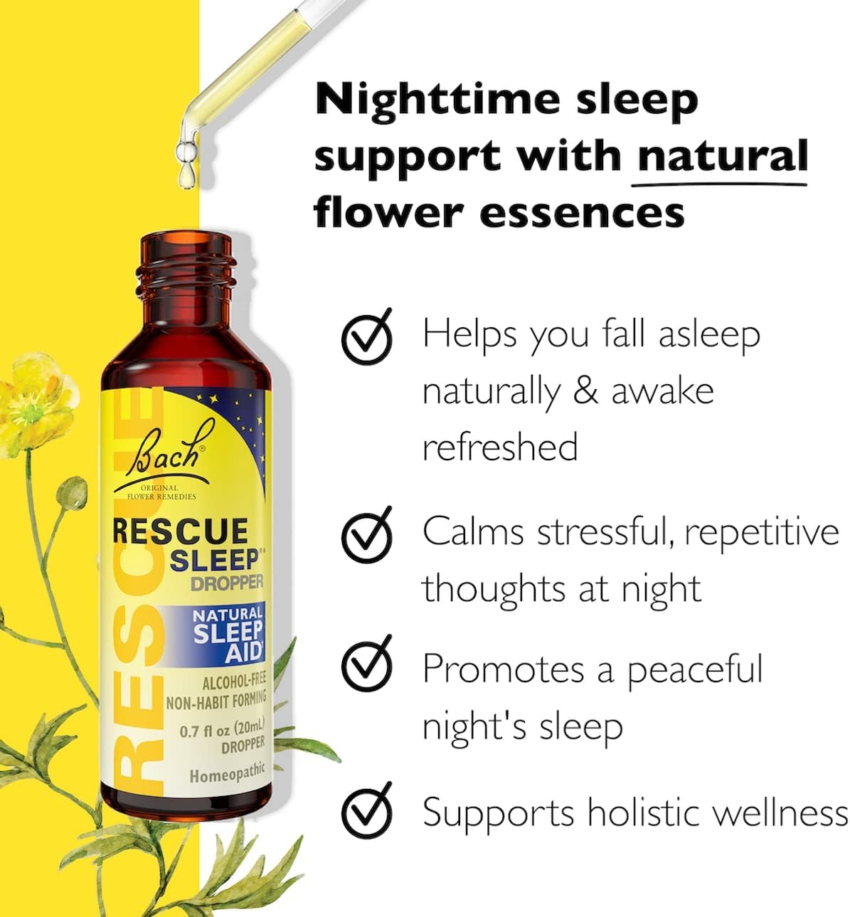 RESCUE Stress Relief & Sleep Support Bundle, Non-Alcohol Formulas, Bach Remedy Dropper 20mL 2-Pack RESCUE buy supplements canada