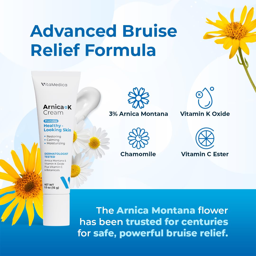 VitaMedica Arnica + Vitamin K Bruise Recovery Cream for Face & Under-Eye, Sensitive-Skin Formula, Post-Procedure Support, 0.5 oz VitaMedica buy supplements canada