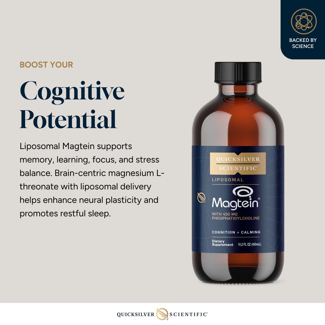 Quicksilver Scientific Liposomal Magtein - Magnesium Supplement for Brain Function Support - Stress, Sleep & Memory Support - Gluten-Free, Sugar-Free & Vegan - 15.2 fl oz (30 Servings) Quicksilver Scientific buy supplements canada