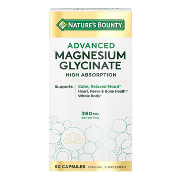 Nature's Bounty Calm Magnesium Glycinate Supplement - High Absorption Magnesium for Relaxed Mood, Heart & Bone Health, 90 Capsules Nature's Bounty buy supplements canada