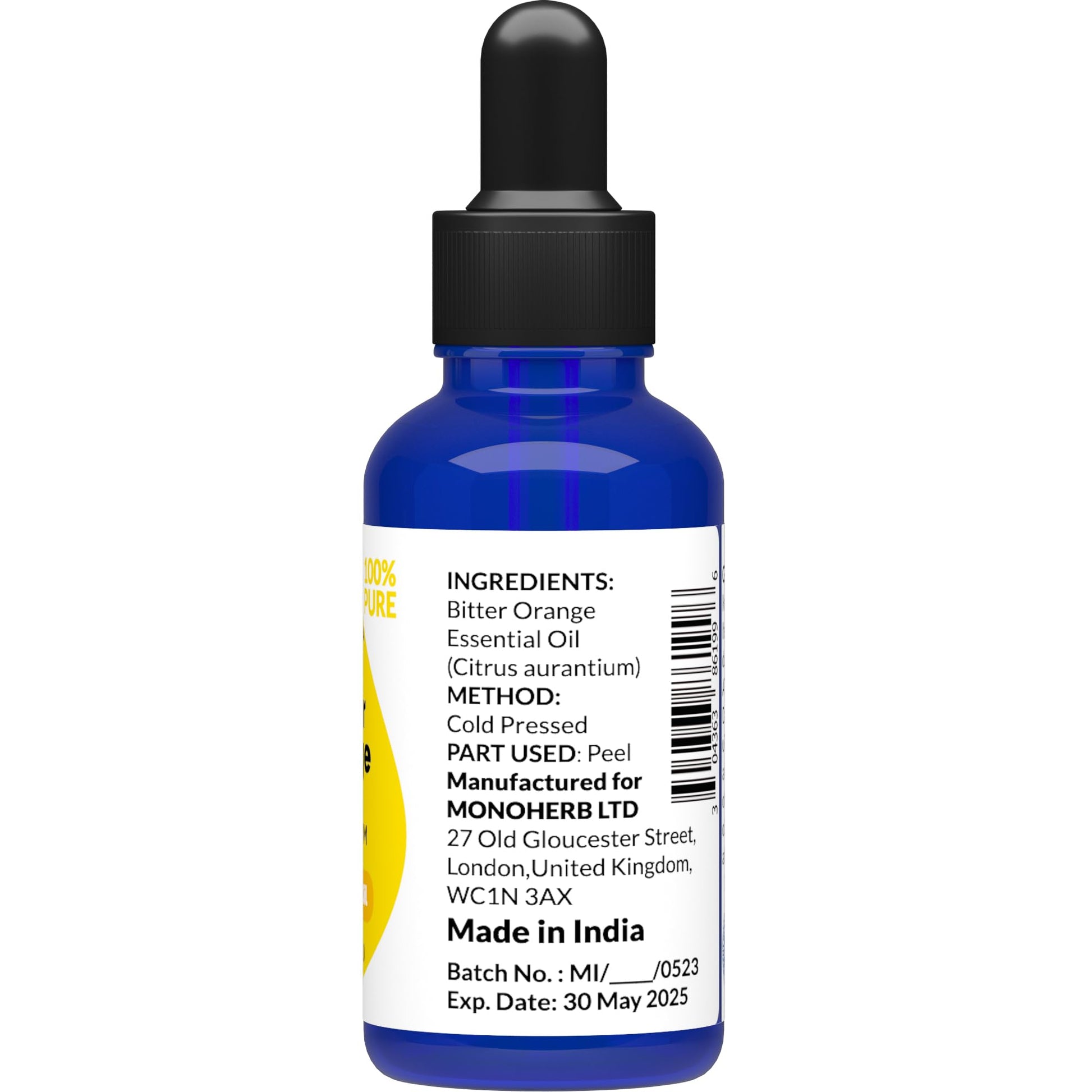 Bitter Orange Essential Oil 30 ml - 1 oz - Pure & Natural - with Pipette Dropper MONOHERB buy supplements canada