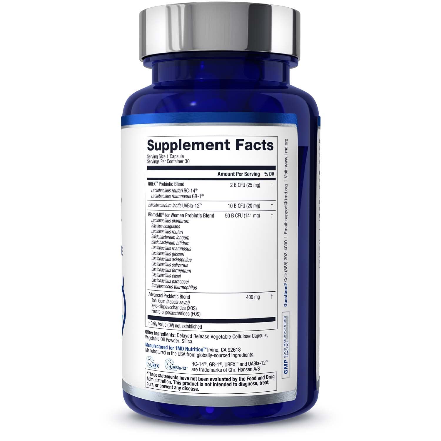 1MD Nutrition BiomeMD Probiotics for Women - Daily Prebiotics and Probiotics for Women - More Than 60 Billion CFUs, 15 Strains - Womens Probiotic to Support Urinary 1MD Nutrition buy supplements canada