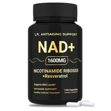 NAD Supplement 1600mg, NAD+ with Resveratrol & Nicotinamide Riboside, Anti-Aging Support, Cellular Energy & Mental Clarity Support, Vegan Non-GMO, 120 Capsules ANTIAGING SUPPORT buy supplements canada