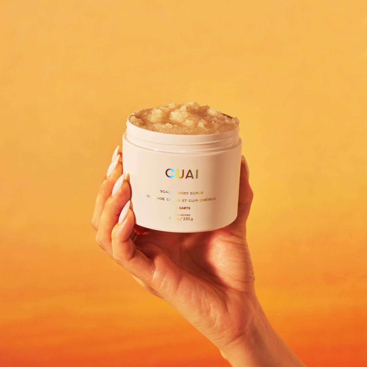 OUAI Scalp & Body Scrub, St. Barts - Exfoliating Body Scrub with Sugar & Coconut Oil Blend for Smooth, Moisturized Skin - Gentle Scalp Exfoliator for Removing Product Build Up (8.8 Oz) OUAI buy supplements canada