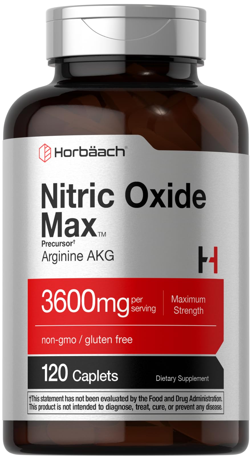 Horbäach Nitric Oxide Max 3600mg | 120 Caplets | with Arginine AAKG for Men and Women | Vegetarian, Non-GMO Horbäach buy supplements canada