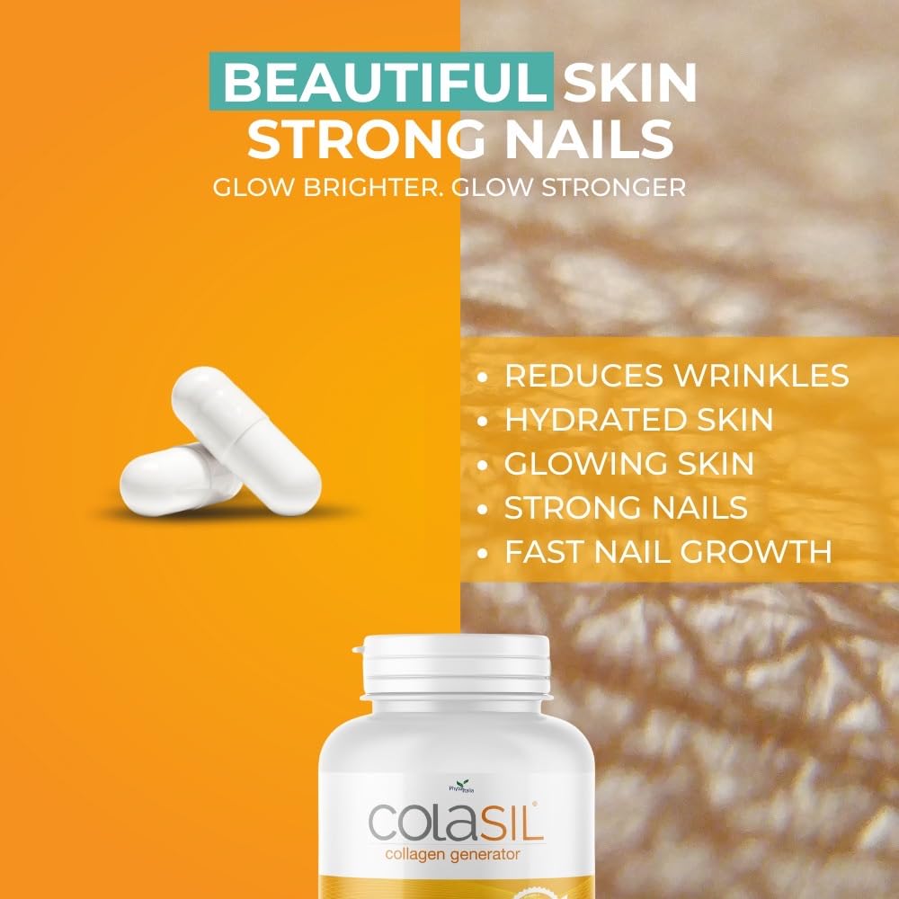 Colasil Collagen Booster Capsules – Organic Silica (OSA) + Hydrolyzed Collagen Generator for Hair, Skin, Nails, Bones & Joints – High Absorption, Non-GMO, Allergen-Free, 120 Capsules (60-Day Supply) Colasil buy supplements canada
