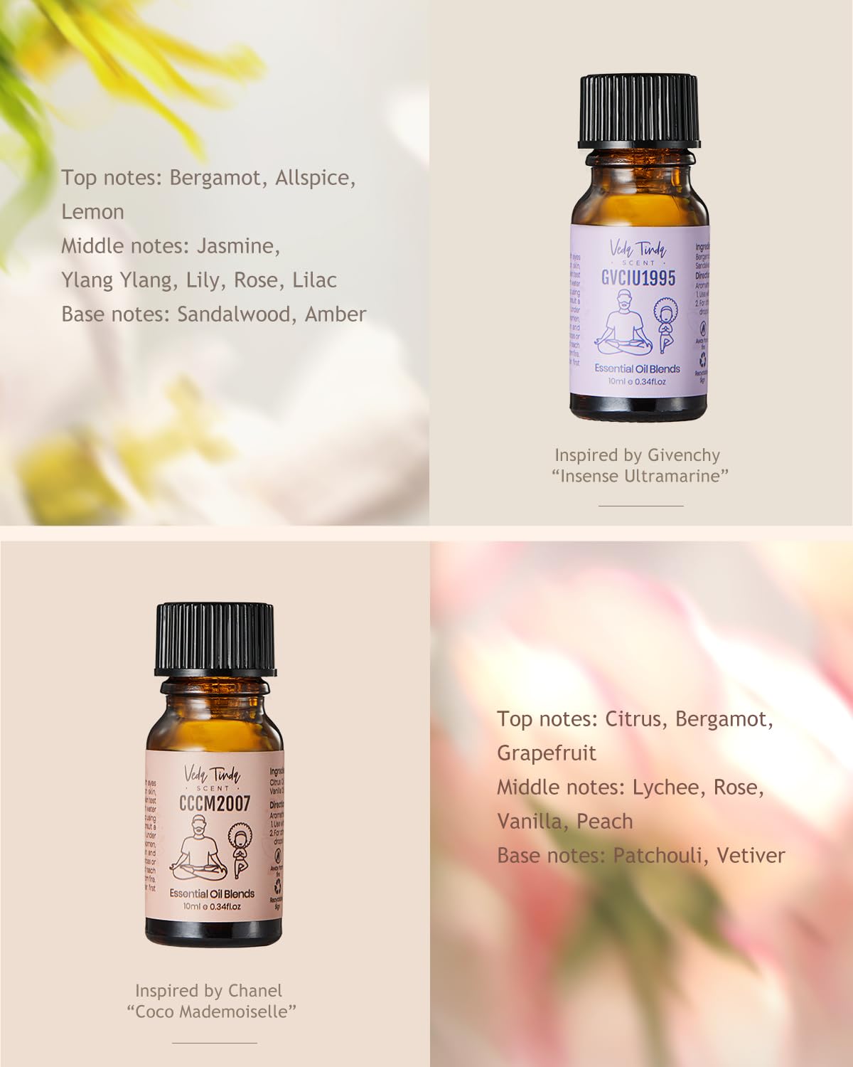 VTS Waterless Diffuser with Classic Perfume Scent Essential Oils Set, Perfume Collection VEDA TINDA SCENT buy supplements canada