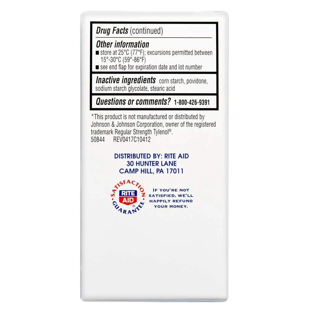 Rite Aid Regular Strength Pain Relief Acetaminophen, 325mg - 100 Tablets | Pain Reliever and Fever Reducer | Joint Pain Relief | Muscle Pain Relief | Arthritis Pain Relief | Back Pain Relief Products Rite Aid buy supplements canada