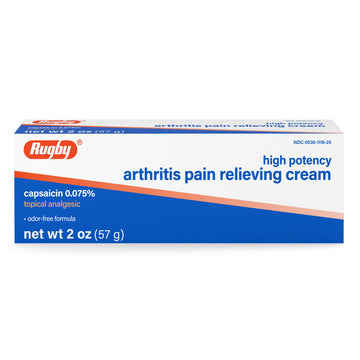 Rugby High Potency Capsaicin 0.075% Cream - Pain Relief Cream for Arthritis - 2 Oz (57g), (1 Pack) RUGBY LABORATORIES buy supplements canada