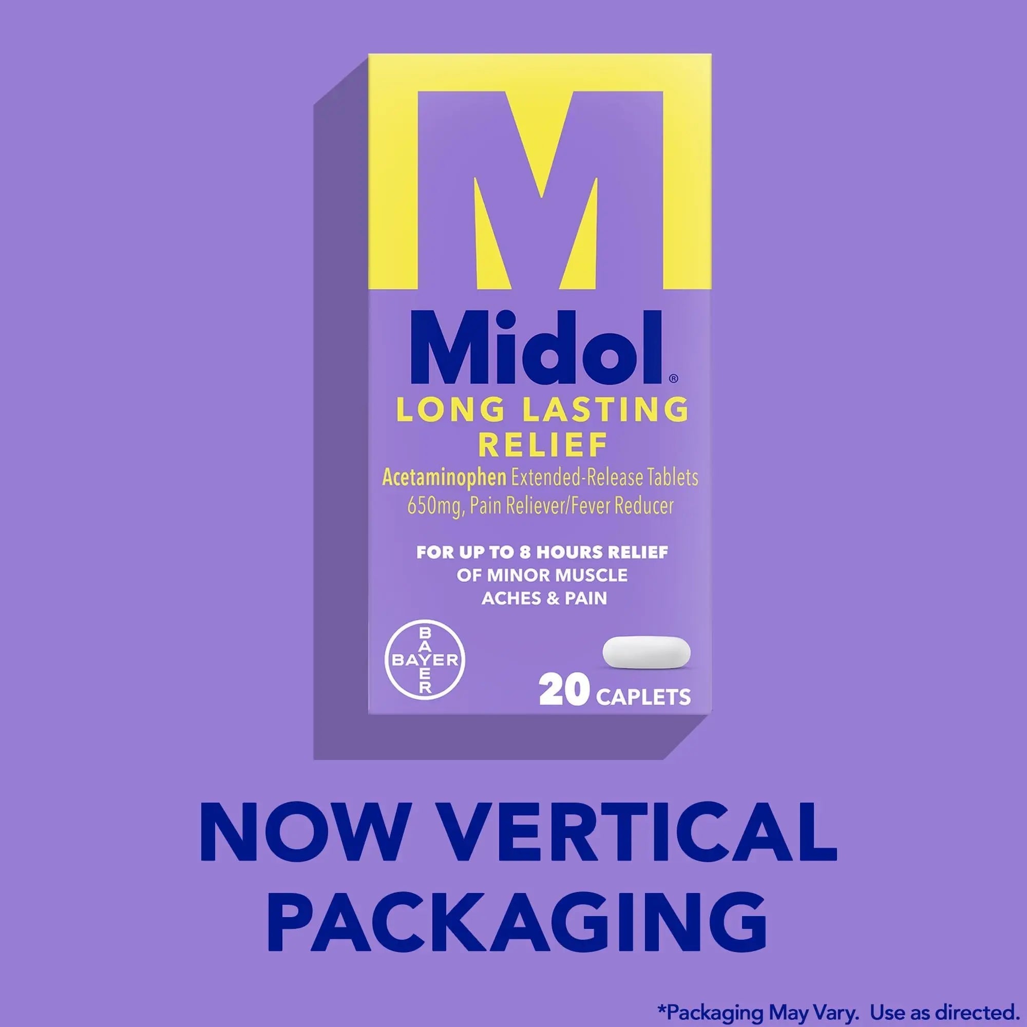 Midol Long Lasting Relief 20ct: Midol Long Lasting Relief, Menstrual Symptom Reliever & Fever Reducer, Caplets with Acetaminophen for Menstrual Pain Relief - 20 Count (Packaging May Vary) Midol buy supplements canada