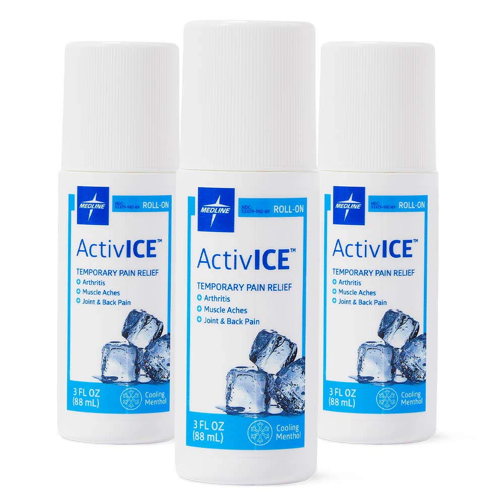 Medline ActivICE Roll-On Cooling Gel, Topical Pain Relief for Arthritis, Joint, Muscle, Back & Body Aches & Pain, 3 oz (3 Count) Medline buy supplements canada