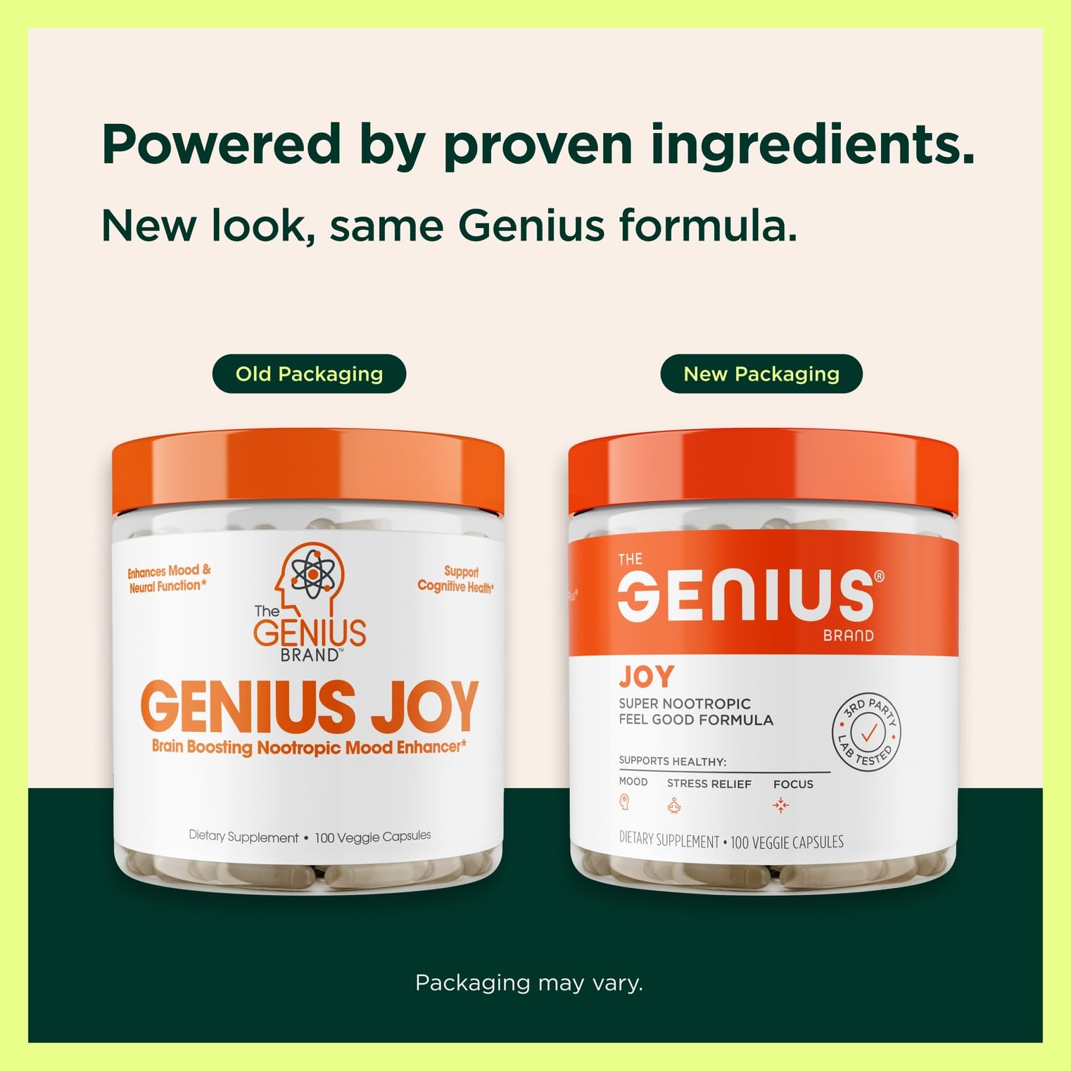 Genius Joy, Nootropic Mood Enhancer Supplement - Support Cognitive Health, Enhance Mood & Neural Function with Brain Boosting L-Theanine, Panax Ginseng & SAM-e - Organic, Non-GMO, & Gluten-Free The Genius Brand buy supplements canada