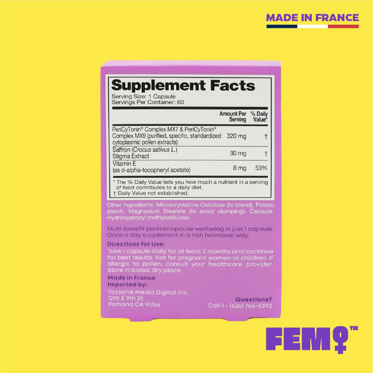 Upsa FEM Perimeno Perimenopause Supplements for Women - Non-Hormonal Pre-Menopause Support for Hot Flashes, Night Sweats, Mood, Sleep & Low Energy - 30 Capsules Upsa buy supplements canada
