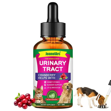 Urinary Tract for Cats, Cat & Dog Urinary Tract Drops Infection Remedy with Cranberry Dog Supplements, Cranberry Kidney Bladder Support Supplement - 60ml / 2 Fl.oz JoanofArc buy supplements canada
