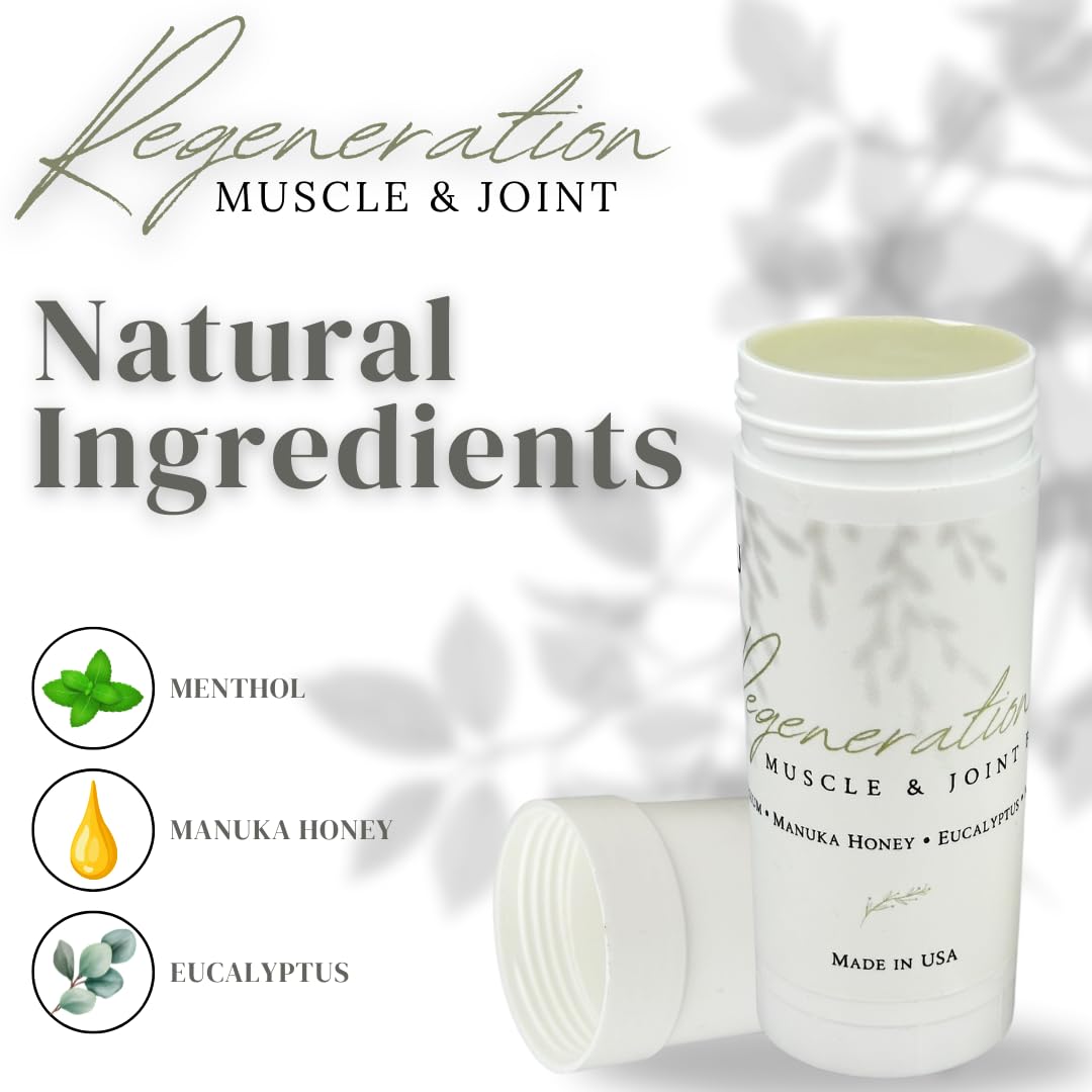 KANU Regeneration Muscle and Joint Soothing Balm Proprietary Blend of Magnesium, Manuka Honey, Eucalyptus & Menthol - Maximum Strength Formula for Aches- All Natural Ingredients-Made in The USA KANU buy supplements canada