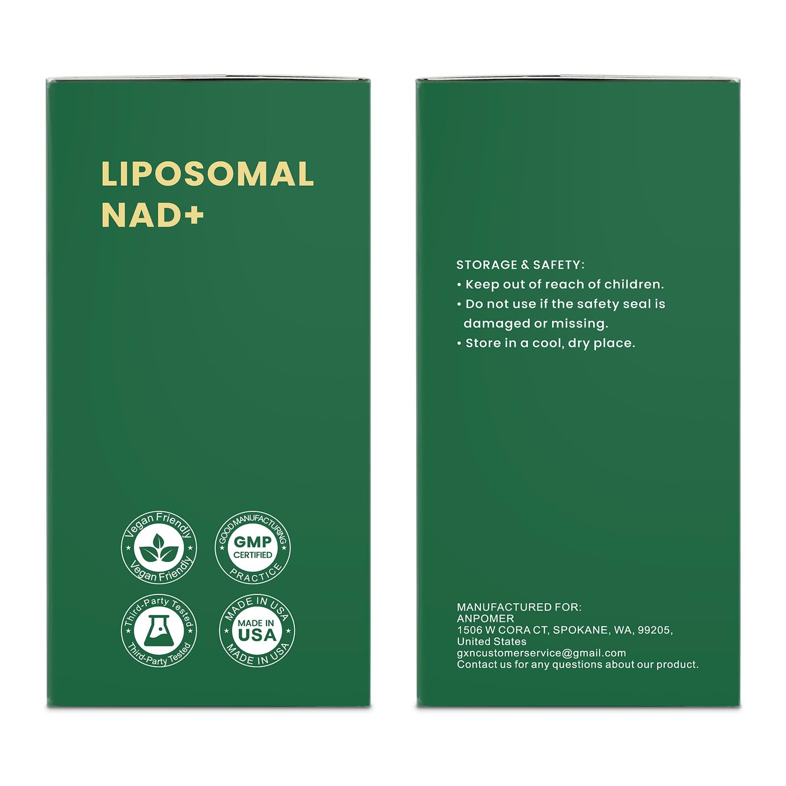 ANPOMER NAD Supplement with Liposomal Nicotinamide Riboside 600mg, Resveratrol, CoQ10, PQQ & D-Ribose, Electrolyte Blend, 30 Liquid Packets ANPOMER buy supplements canada