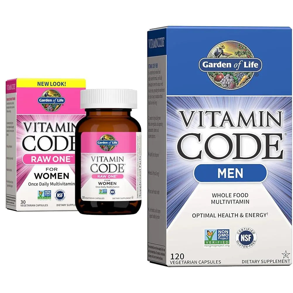 Garden of Life Women's and Men's Whole Food Multivitamins, Vitamin Code Raw One 30 Count and Vitamin Code 120 Count Garden of Life buy supplements canada