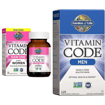 Garden of Life Women's and Men's Whole Food Multivitamins, Vitamin Code Raw One 30 Count and Vitamin Code 120 Count Garden of Life buy supplements canada